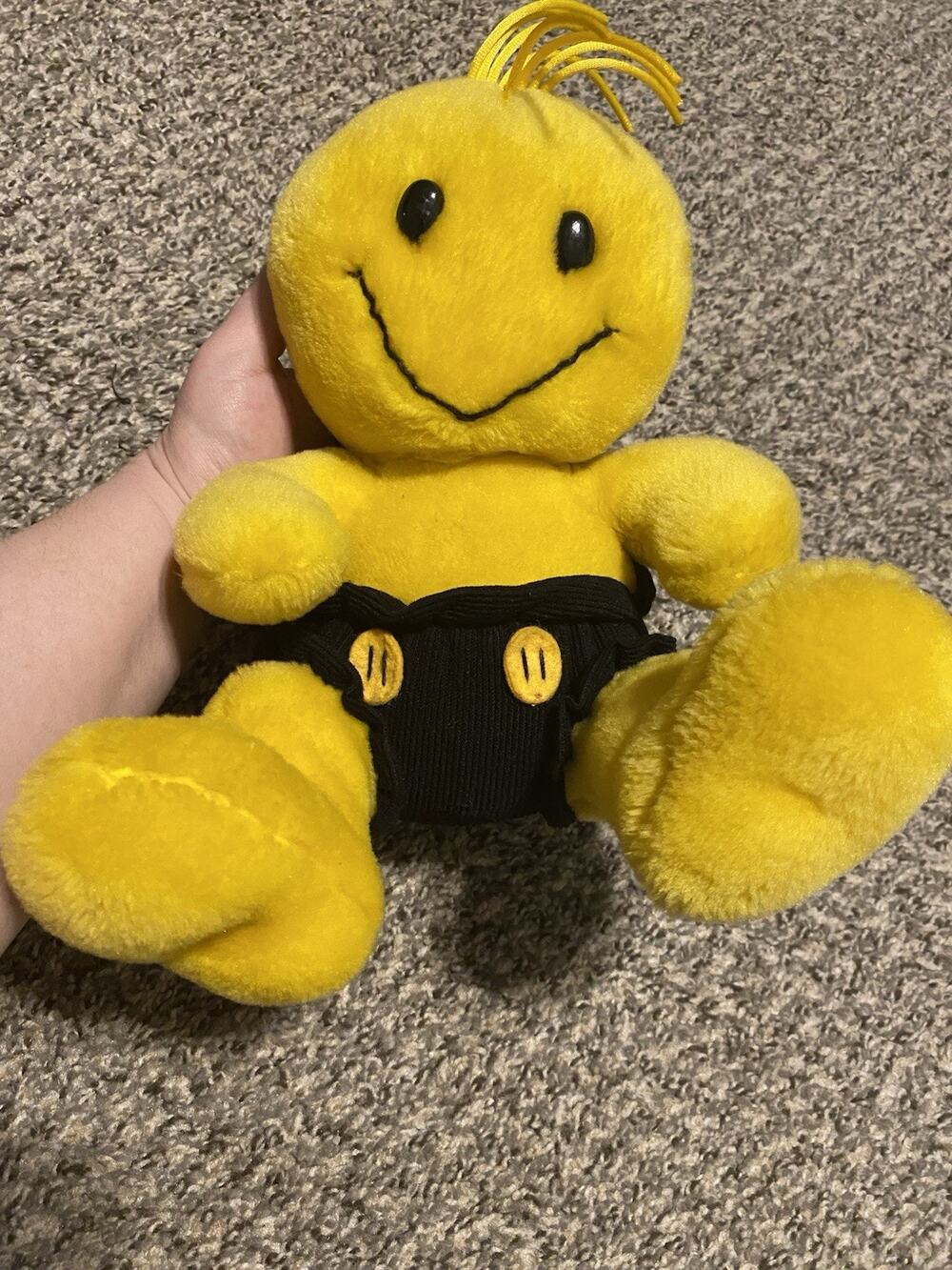 Dan Dee VTG Tickle Tickley Wiggle Wiggley Yellow Smiley Face With Black Pants